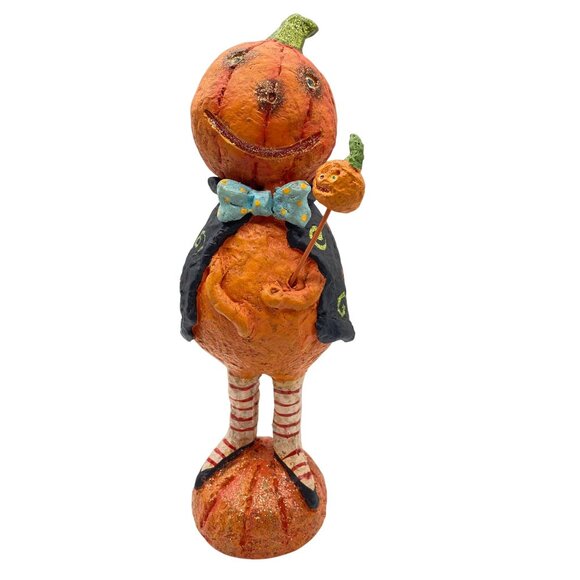 Halloween Vintage Folk Art pumpkin man Figure Decor Re pop retro spooky - Picture 1 of 9